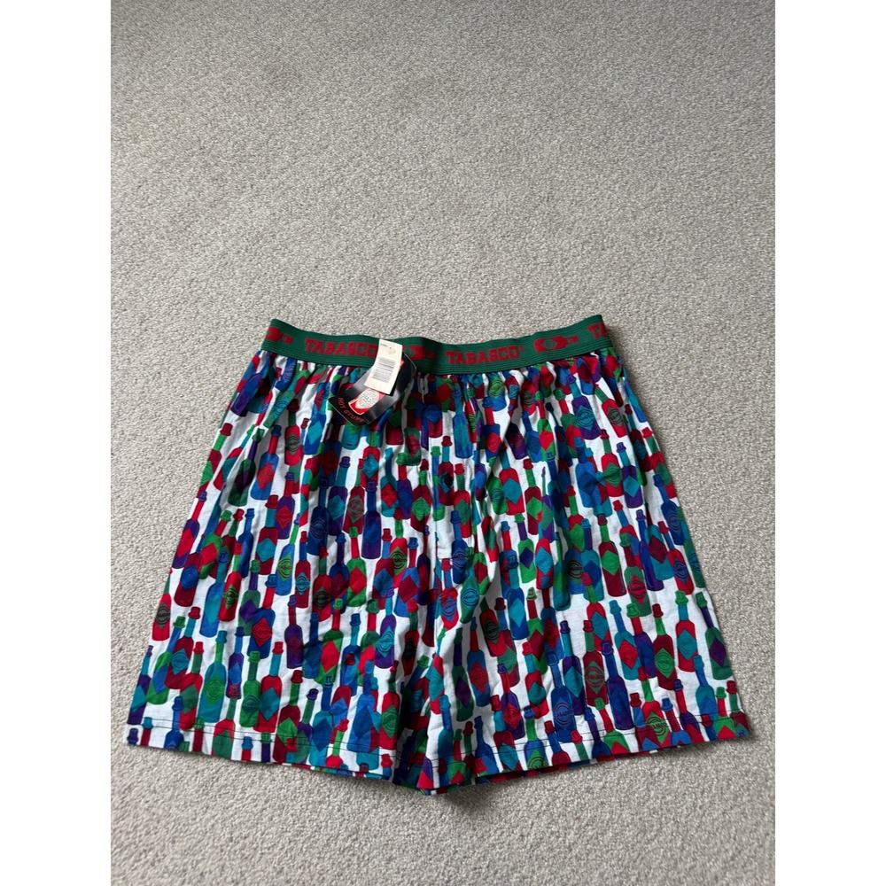 NWT Tabasco Novelty Boxer Shorts Size XL Multicolor All Over Bottle Print